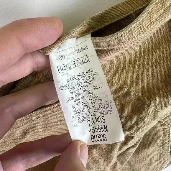 Carhartt Infant Tan Corduroy Overalls - Durable & Stylish - Picture 7 of 8